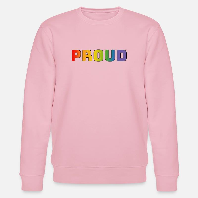 Regenbogen proud schwarz - Stanley/Stella Unisex Bio-Sweatshirt CHANGER  - Hellrosa