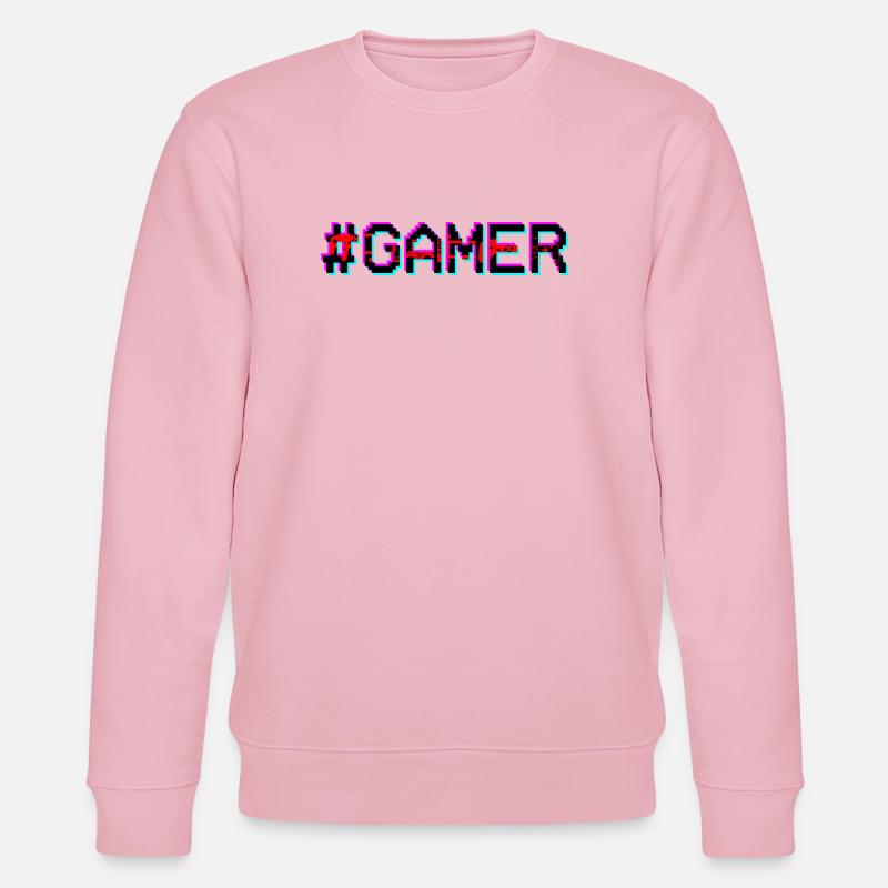 Gamer Neon Glitch - Stanley/Stella Unisex Bio-Sweatshirt CHANGER  - Hellrosa