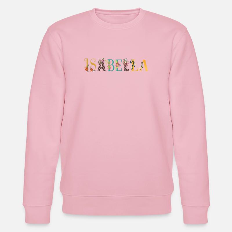 ISABELLA Namenskunst mit Blumen bestickt - Stanley/Stella Unisex Bio-Sweatshirt CHANGER  - Hellrosa