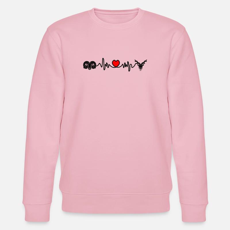 Herzfrequenz Cardio Widder Steinbock - Stanley/Stella Unisex Bio-Sweatshirt CHANGER  - Hellrosa