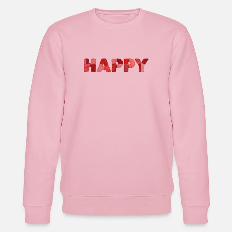 HAPPY Patchwork Stickerei Neuster Trend - Stanley/Stella Unisex Bio-Sweatshirt CHANGER  - Hellrosa