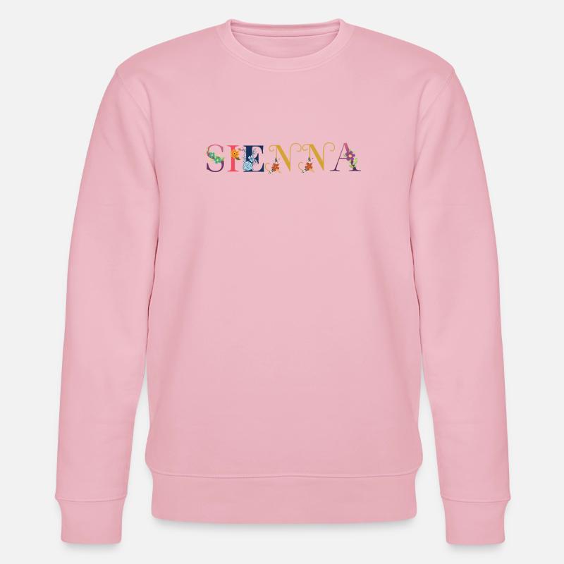 SIENNA Name mit Blumen geschmückt - Stanley/Stella Unisex Bio-Sweatshirt CHANGER  - Hellrosa