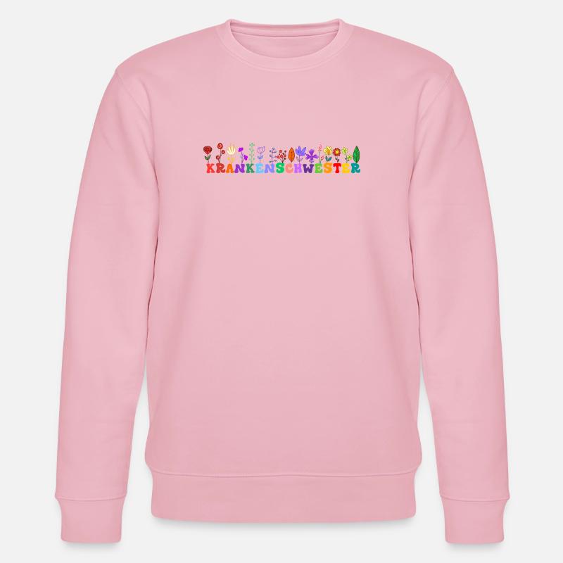 Krankenschwester Blumen Geschenk Notfall Medizin - Stanley/Stella Unisex Bio-Sweatshirt CHANGER  - Hellrosa