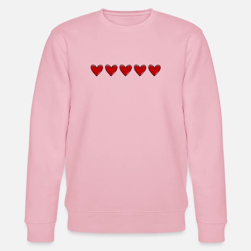 Herzen Linie Liebe Symbol - Stanley/Stella Unisex Bio-Sweatshirt CHANGER  - Hellrosa
