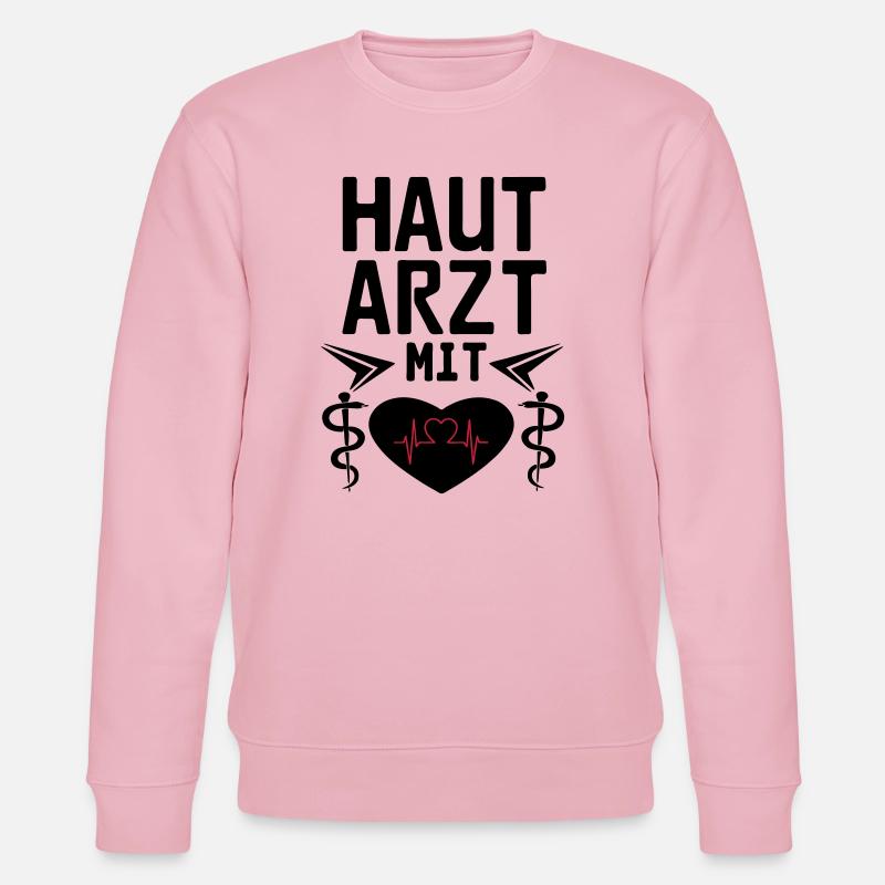 Hautarzt mit Herz Geschenk - Stanley/Stella Unisex Bio-Sweatshirt CHANGER  - Hellrosa