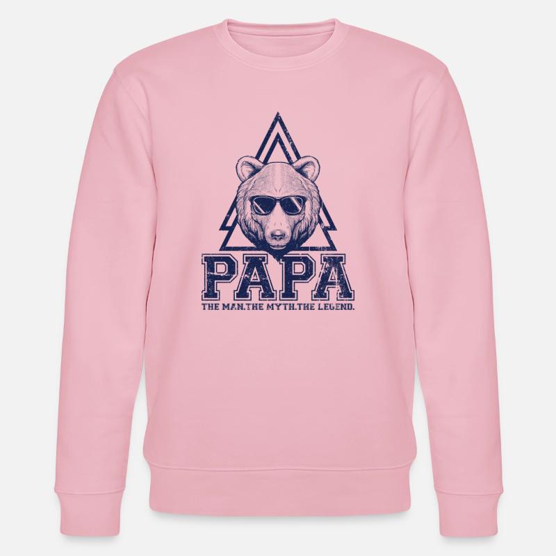 Papa Bear Triangle Logo - Sweat bio CHANGER Stanley/Stella Unisexe - rose pâle