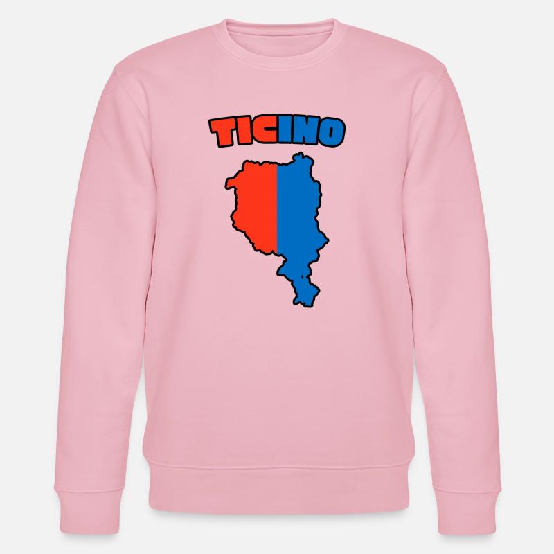 Ticino Karte Rot-Blau - Stanley/Stella Unisex Bio-Sweatshirt CHANGER - Hellrosa