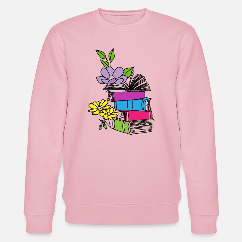 Bücher mit Blumen - Stanley/Stella Unisex Bio-Sweatshirt CHANGER - Hellrosa