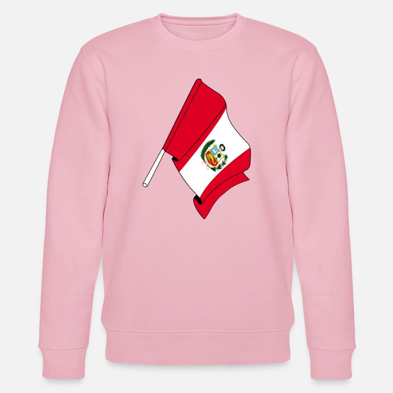 Drapeau Pérou - Sweat bio CHANGER Stanley/Stella Unisexe - rose pâle