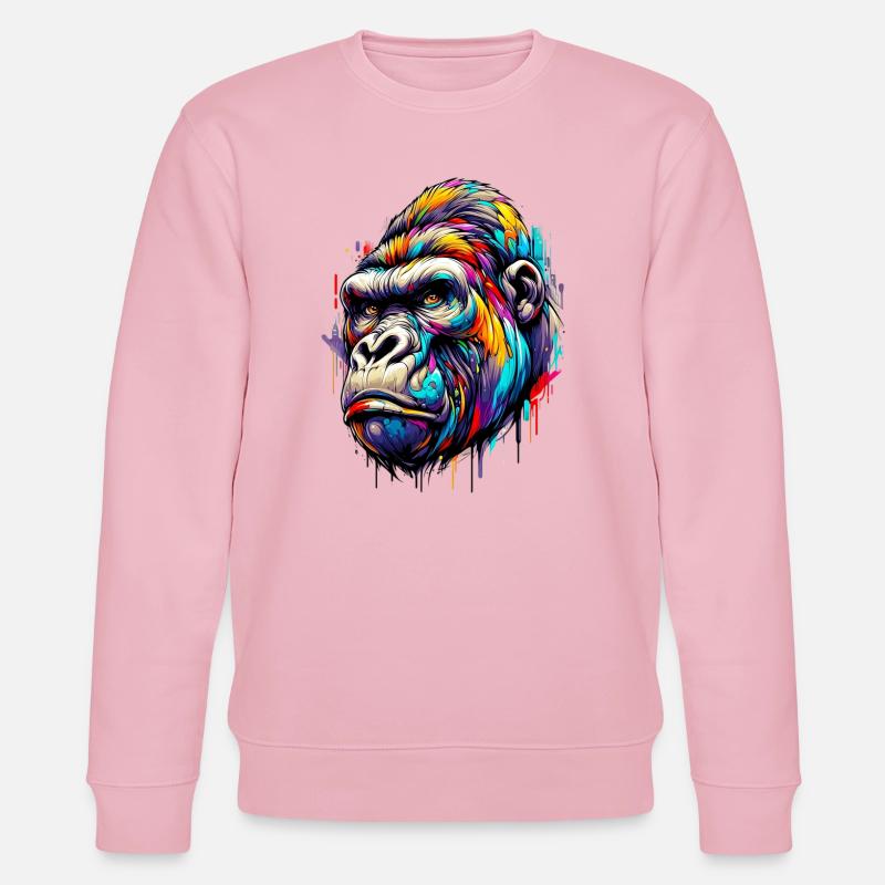 Gorilla - Stanley/Stella Unisex Bio-Sweatshirt CHANGER  - Hellrosa