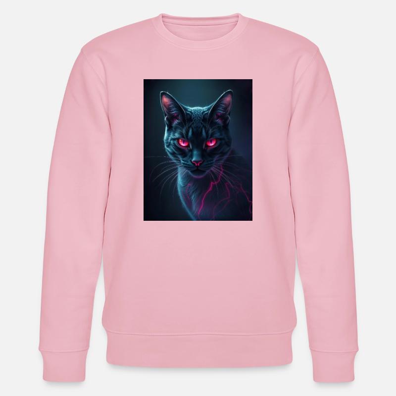 red eye cat - Stanley/Stella Unisex Bio-Sweatshirt CHANGER  - Hellrosa