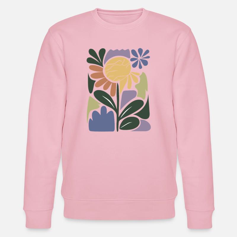 Bunte Blütenkomposition - Stanley/Stella Unisex Bio-Sweatshirt CHANGER  - Hellrosa
