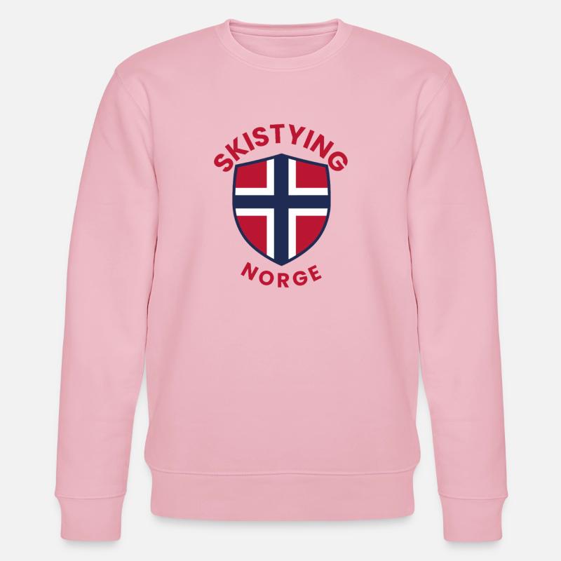 Norwegens Ski-Stil-Schild - Stanley/Stella Unisex Bio-Sweatshirt CHANGER  - Hellrosa