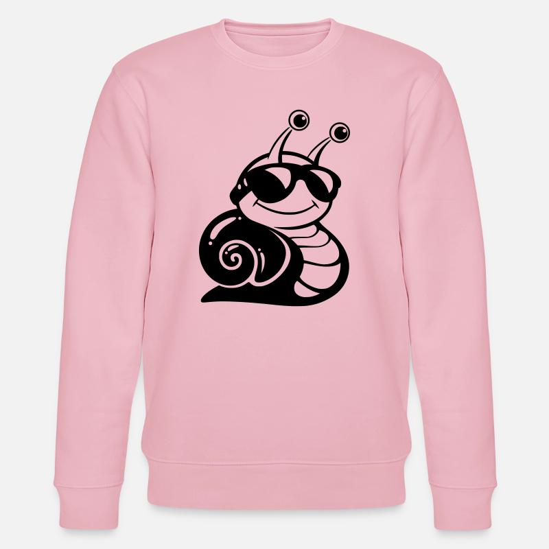 Coole Schnecke mit Sonnenbrille - Stanley/Stella Unisex Bio-Sweatshirt CHANGER  - Hellrosa