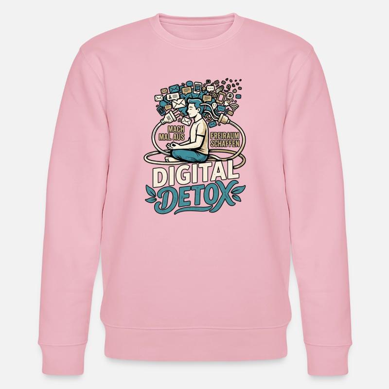 Digital Detox Mindfulness - Stanley/Stella Unisex Bio-Sweatshirt CHANGER  - Hellrosa