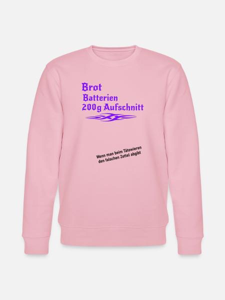 Tattoo falscher Zettel - Stanley/Stella Unisex Bio-Sweatshirt CHANGER - Hellrosa
