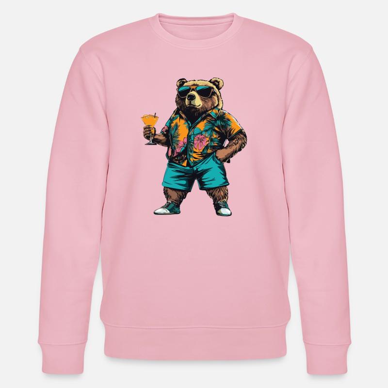 Bär Comic Sommer - Stanley/Stella Unisex Bio-Sweatshirt CHANGER  - Hellrosa
