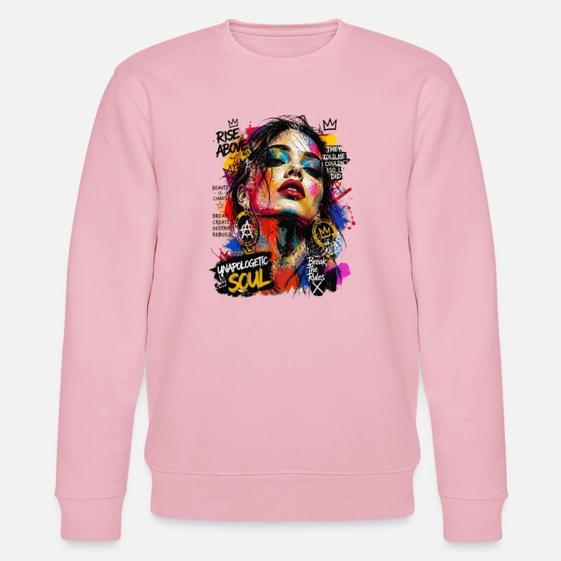 Abstrakte Kunst Frau - Stanley/Stella Unisex Bio-Sweatshirt CHANGER  - Hellrosa