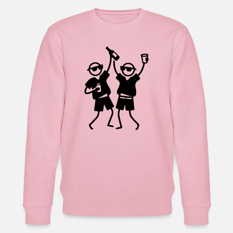 Party Freunde Strichmännchen - Stanley/Stella Unisex Bio-Sweatshirt CHANGER  - Hellrosa
