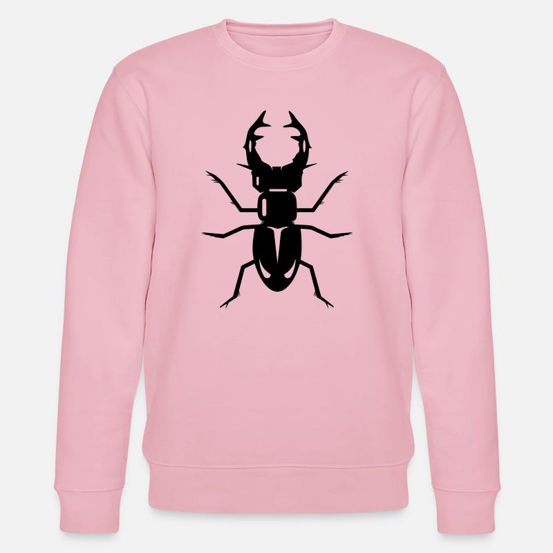 stilisierter Hirschkäfer mit prächtigen Geweih - Stanley/Stella Unisex Bio-Sweatshirt CHANGER  - Hellrosa