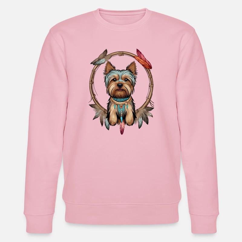 Yorkshire Terrier Traumfänger - Stanley/Stella Unisex Bio-Sweatshirt CHANGER  - Hellrosa