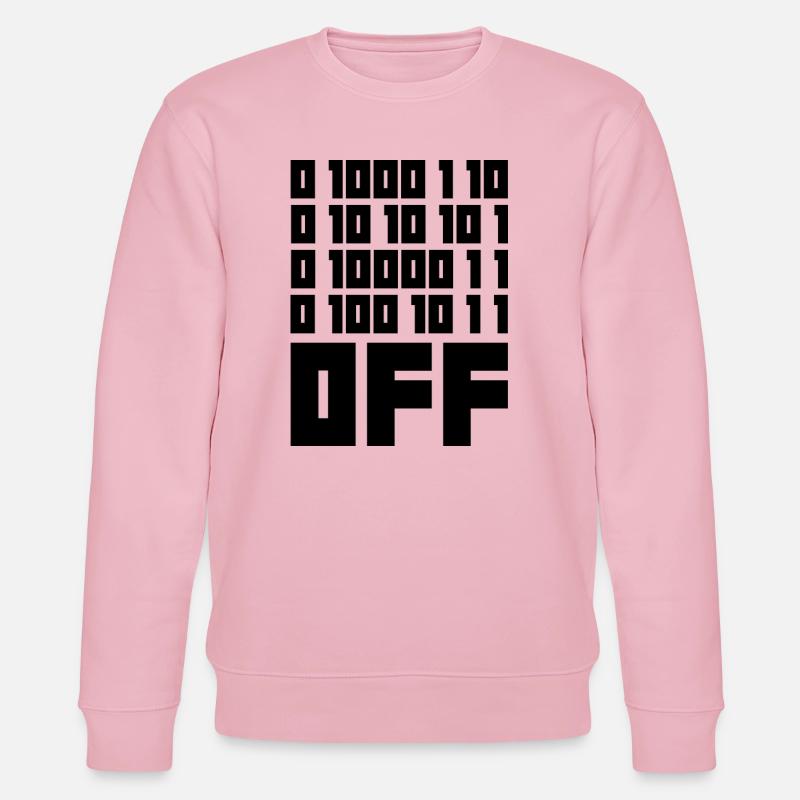 Binärcode F**k OFF – Nerd Humor & Geek Code - Stanley/Stella Unisex Bio-Sweatshirt CHANGER - Hellrosa