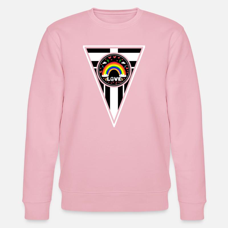 Regenbogen Love Peace Design - Stanley/Stella Unisex Bio-Sweatshirt CHANGER  - Hellrosa