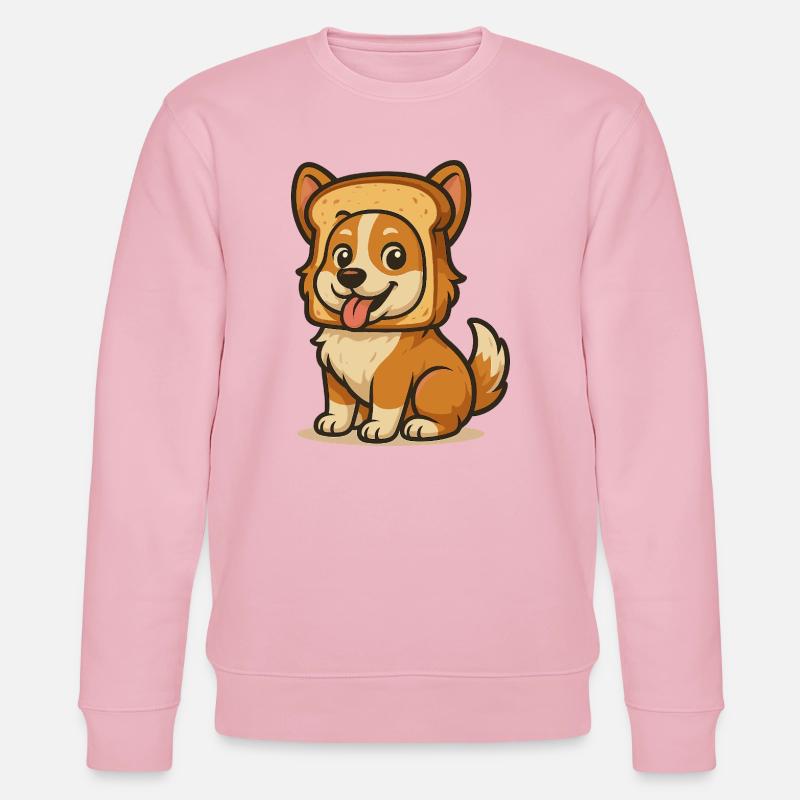 Cute Dog with Bread Face Design - Stanley/Stella Unisex Bio-Sweatshirt CHANGER  - Hellrosa