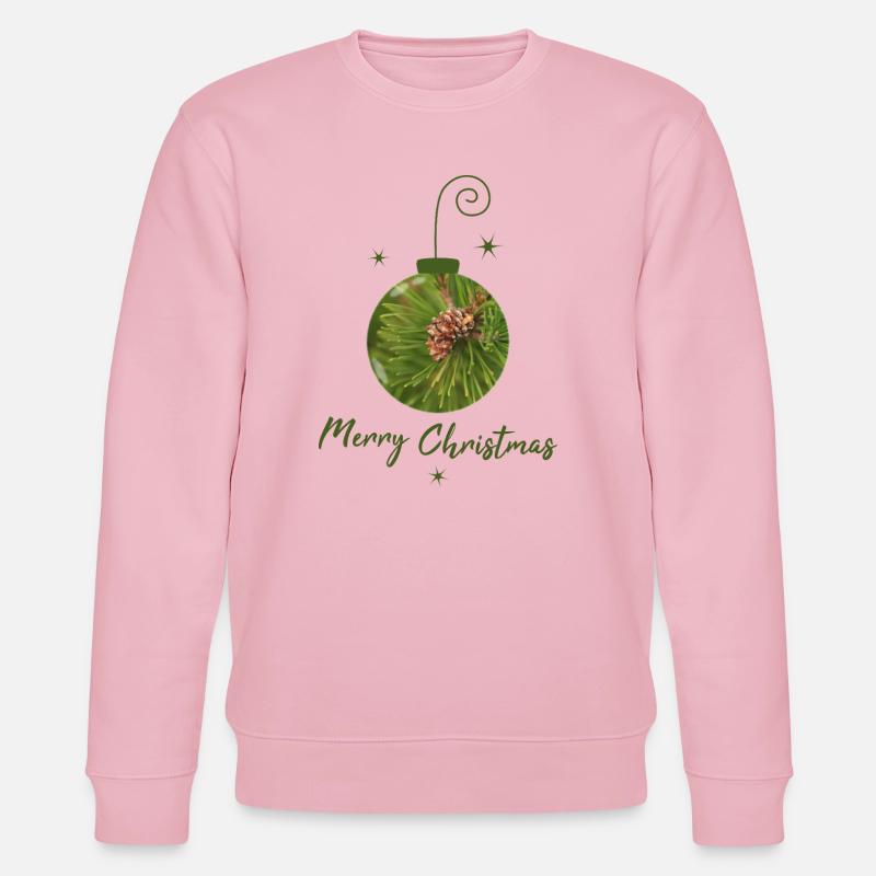 Grüne Weihnachtskugel mit Tannenzapfen - Stanley/Stella Unisex Bio-Sweatshirt CHANGER  - Hellrosa