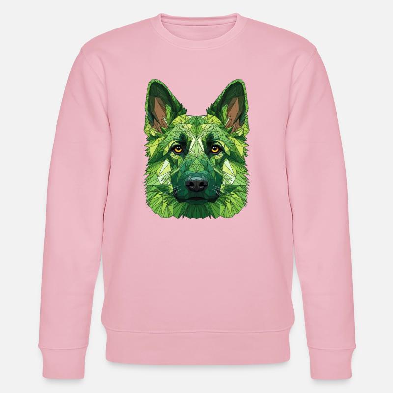 Loup polygonal vert - Sweat bio CHANGER Stanley/Stella Unisexe - rose pâle