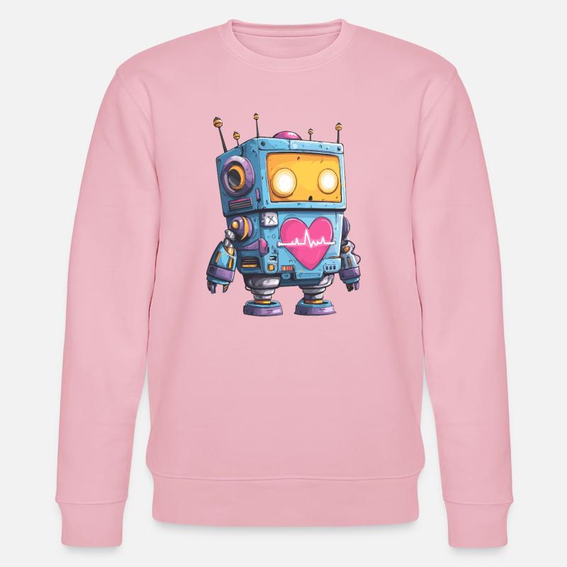 Herzroboter Neon Herz Beat - Stanley/Stella Unisex Bio-Sweatshirt CHANGER  - Hellrosa