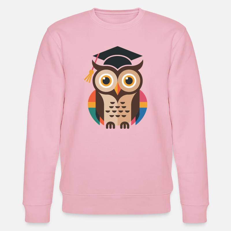 Bunte Abschluss-Eule mit bunten Gefieder - Stanley/Stella Unisex Bio-Sweatshirt CHANGER  - Hellrosa