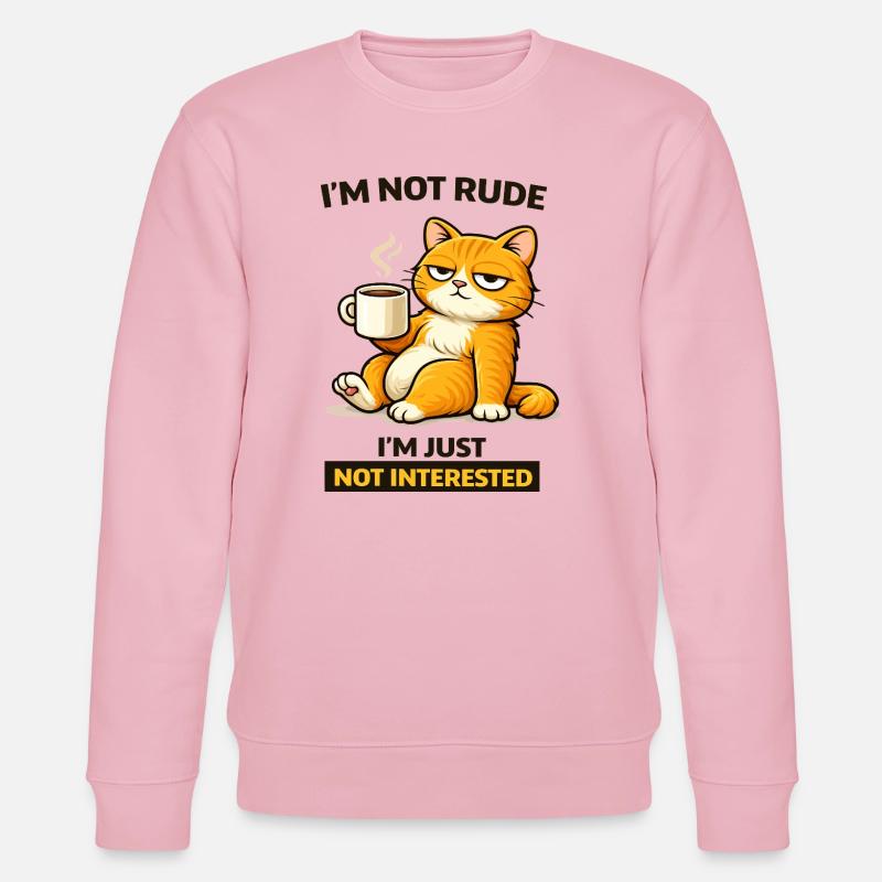 Mürrische Katzenkaffee-Einstellung - Stanley/Stella Unisex Bio-Sweatshirt CHANGER  - Hellrosa