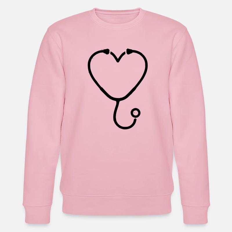 Plan de médecine cardiaque par stéthoscope - Sweat bio CHANGER Stanley/Stella Unisexe - rose pâle