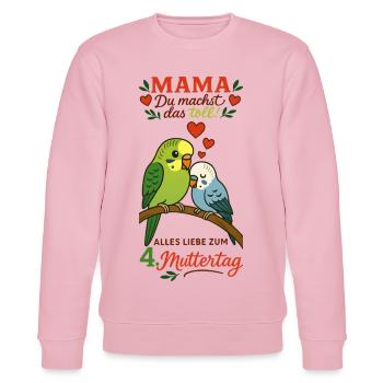 4. Muttertag - Stanley/Stella Unisex Bio-Sweatshirt CHANGER  - Hellrosa - Vorne - Jaron (178cm) & Liana (172cm)