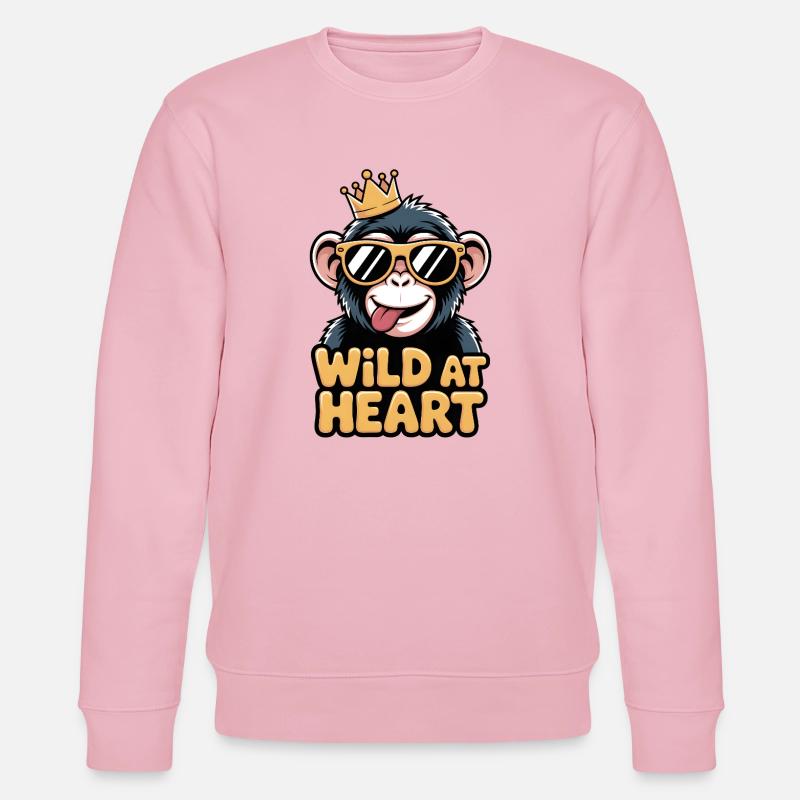 Königlicher Affe mit Brille - Stanley/Stella Unisex Bio-Sweatshirt CHANGER  - Hellrosa