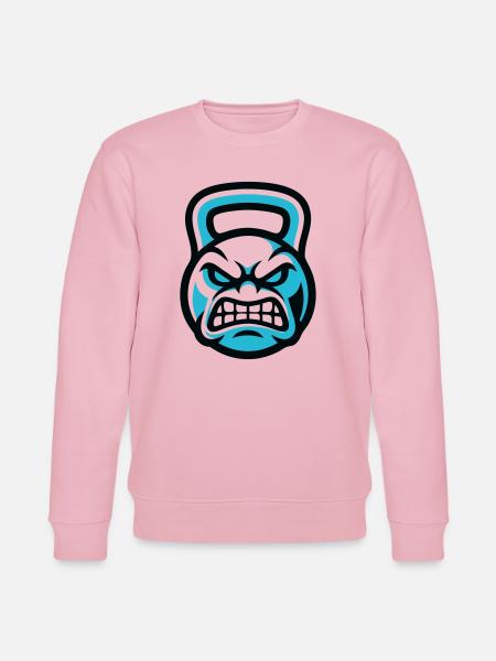 Kettlebell Devil Graphic - Stanley/Stella CHANGER Unisex Organic Sweatshirt - cotton pink
