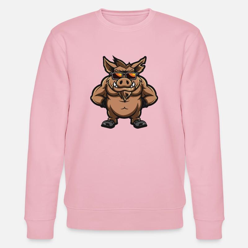 Sanglier Cochon Bande Dessinée Cool - Sweat bio CHANGER Stanley/Stella Unisexe - rose pâle
