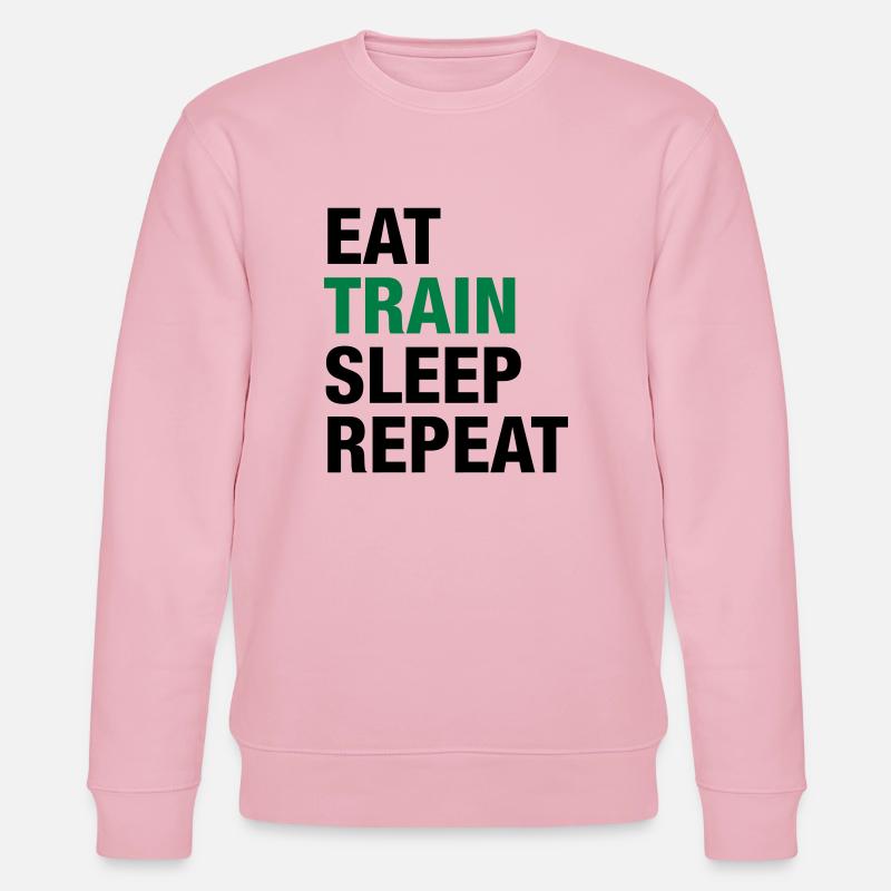 Eat Train Sleep Repeat - Stanley/Stella Unisex Bio-Sweatshirt CHANGER  - Hellrosa