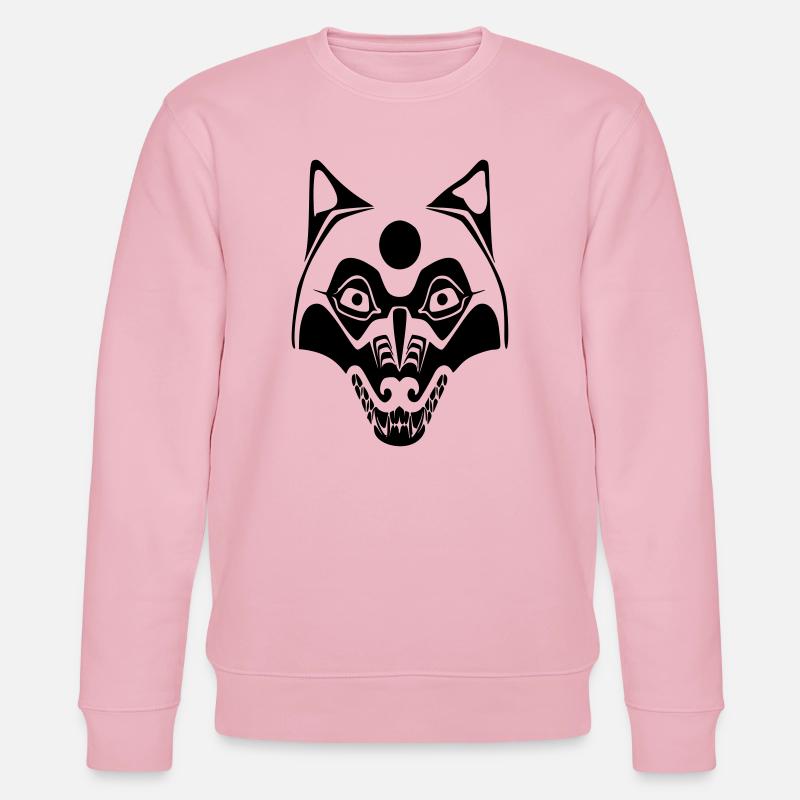 wolf - maske mond - Stanley/Stella Unisex Bio-Sweatshirt CHANGER  - Hellrosa