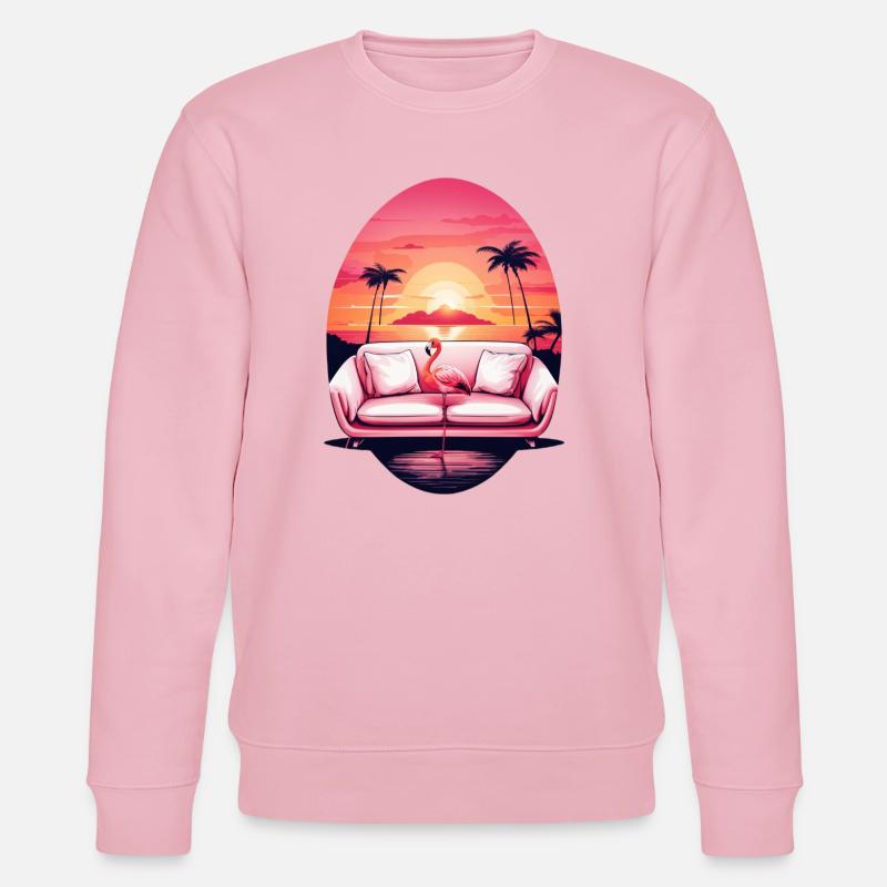Flamingo Sofa - Stanley/Stella Unisex Bio-Sweatshirt CHANGER  - Hellrosa