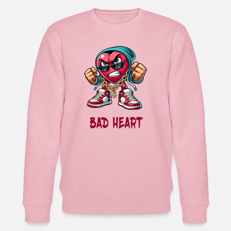 Böses Herz Design - Stanley/Stella Unisex Bio-Sweatshirt CHANGER - Hellrosa