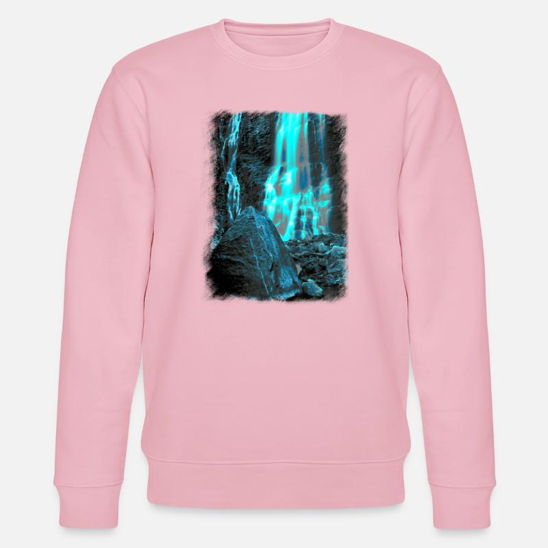 Felsiger Wasserfall - Stanley/Stella Unisex Bio-Sweatshirt CHANGER  - Hellrosa