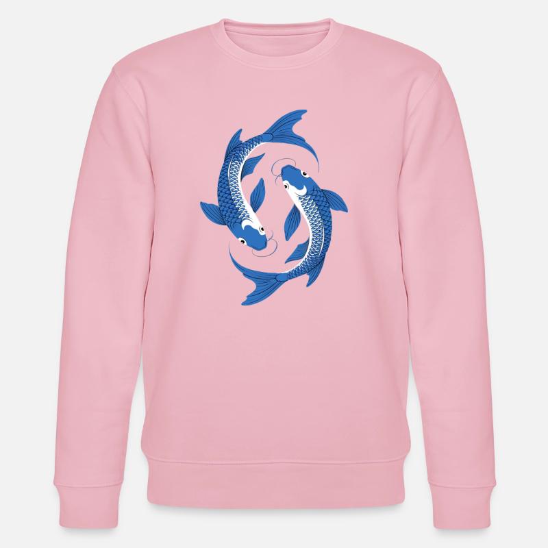 Blauer Koi Kreis Kunst - Stanley/Stella Unisex Bio-Sweatshirt CHANGER  - Hellrosa