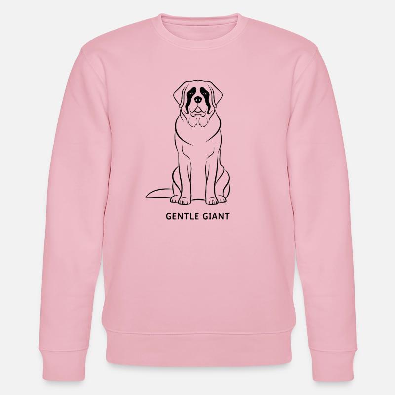 Motif Saint-Bernard Doux Géant - Sweat bio CHANGER Stanley/Stella Unisexe - rose pâle