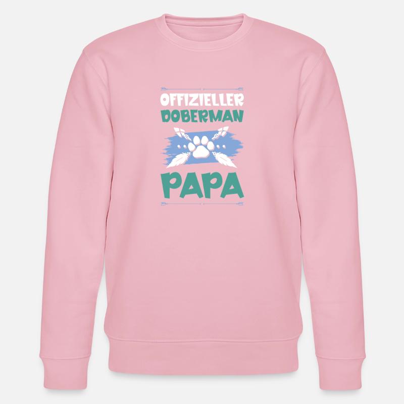 doberman hunde papa - Stanley/Stella Unisex Bio-Sweatshirt CHANGER  - Hellrosa