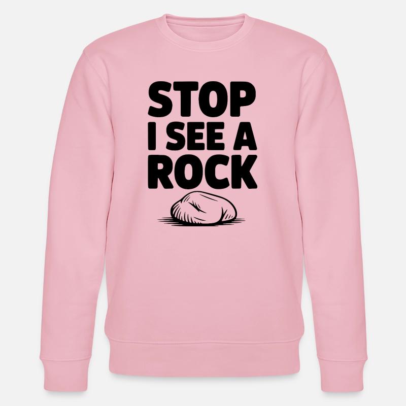Stopp, ich sehe einen Stein - Stanley/Stella Unisex Bio-Sweatshirt CHANGER  - Hellrosa