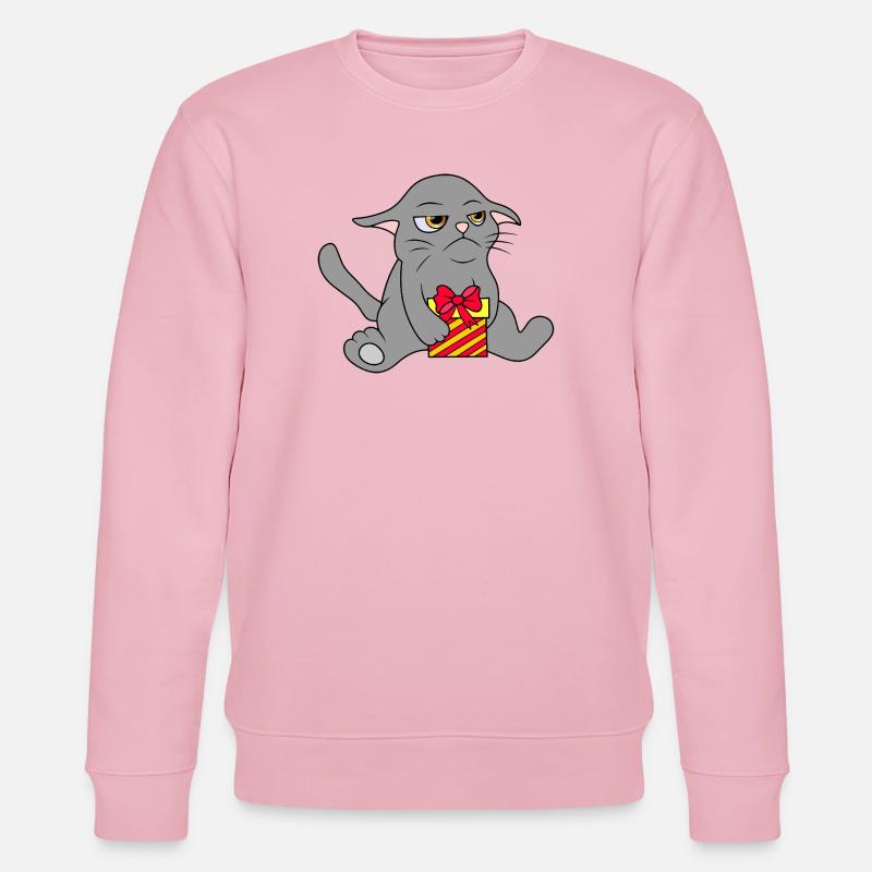 Grim Cat avec un cadeau - Sweat bio CHANGER Stanley/Stella Unisexe - rose pâle