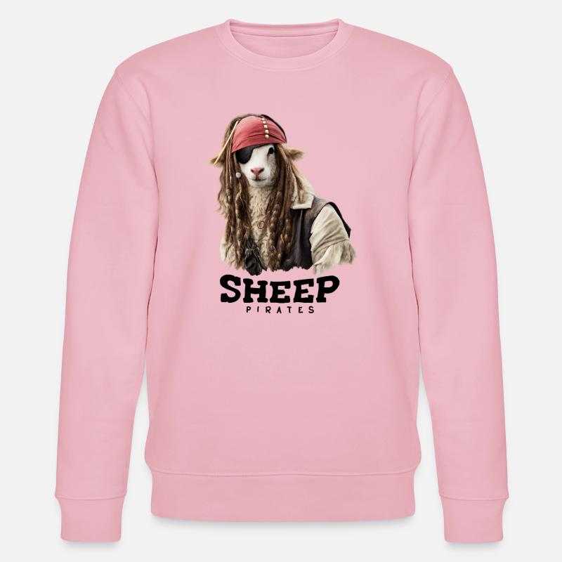 Piraten Schaf mit Dreadlocks - Stanley/Stella Unisex Bio-Sweatshirt CHANGER  - Hellrosa