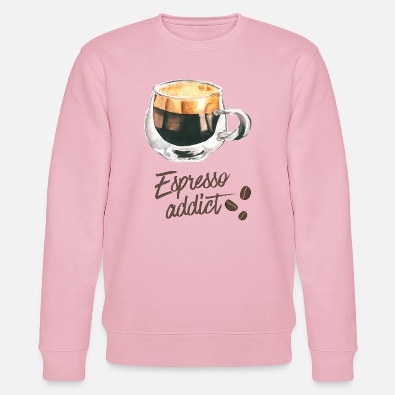 Espresso Addict - Art du café aquarelle - Sweat bio CHANGER Stanley/Stella Unisexe - rose pâle